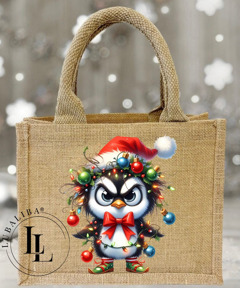 Sac en jute "Christmas Pingu" N° d'art : WAA